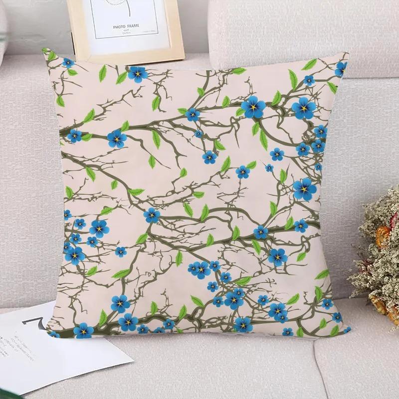 Plum Blossom Branch Decorative Pillowcase Living Room Office Home Pillowcase Car Ornaments