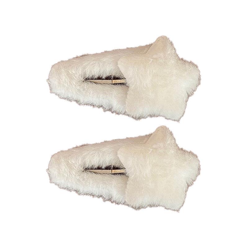 New Sweet Plush Hairpin Women Cute Star Shape Hair Clips Large Side Broken Bangs Bb Clip Fashion Girls Hair Accessories