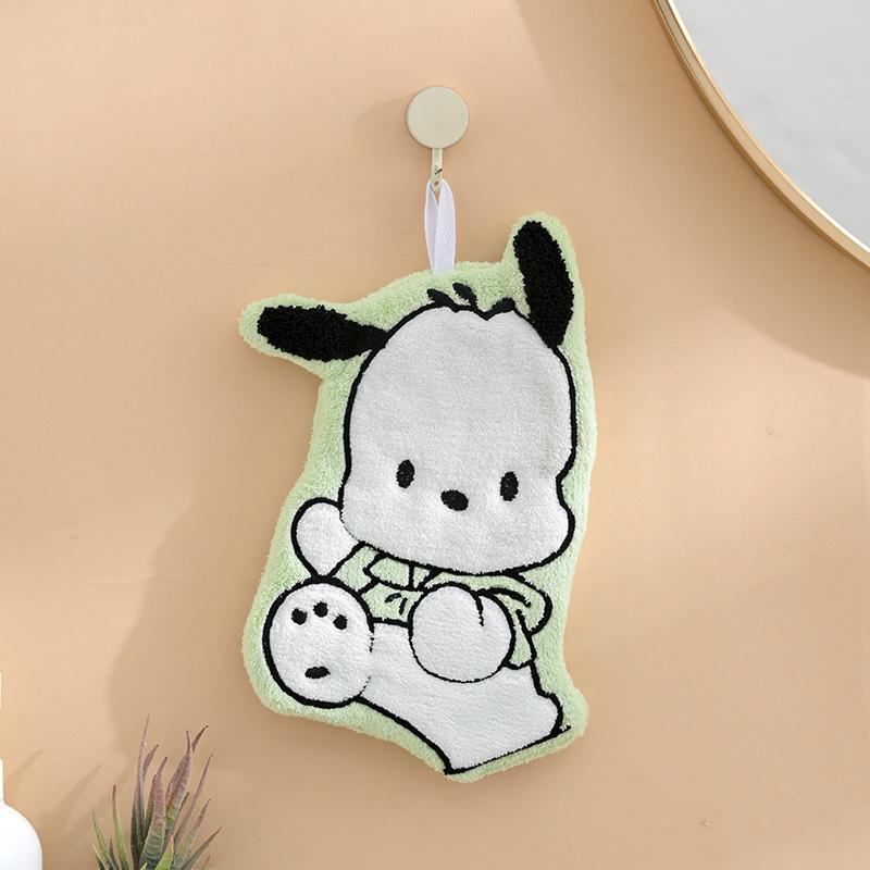 Cute Cartoon Quick-Dry Hanging Towel - Thickened Coral Fleece for Kitchen & Bathroom Use