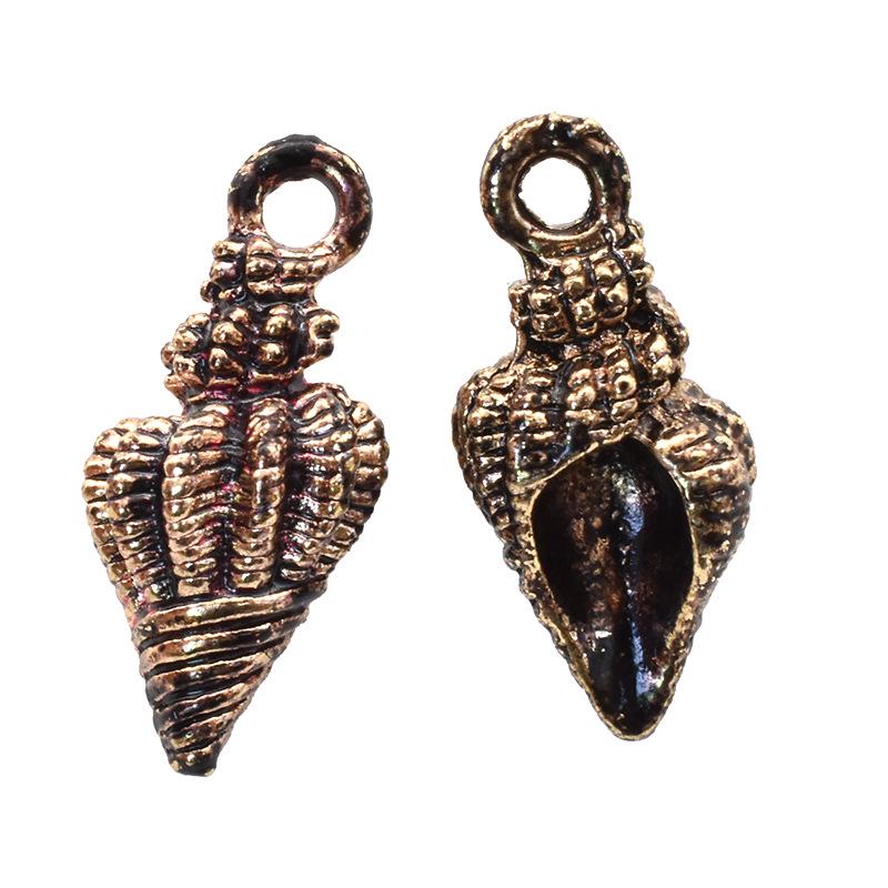 Multicolor Starfish & Seashell Conch Pendant — Marine Life DIY Alloy Jewelry Accessory