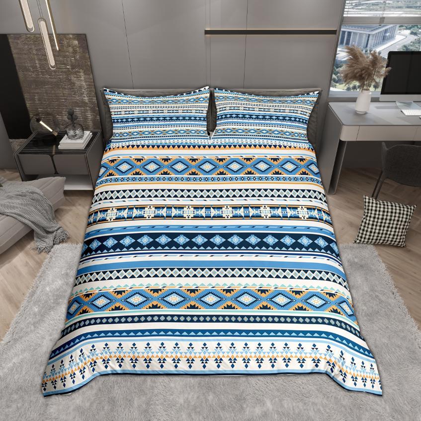 Homewish Vintage Aztec Bettwäsche-Set 2-teilig/3-teilig Bohemian Geometrie Bettwäsche Südwestliches Stammesmuster Bettbezug-Set