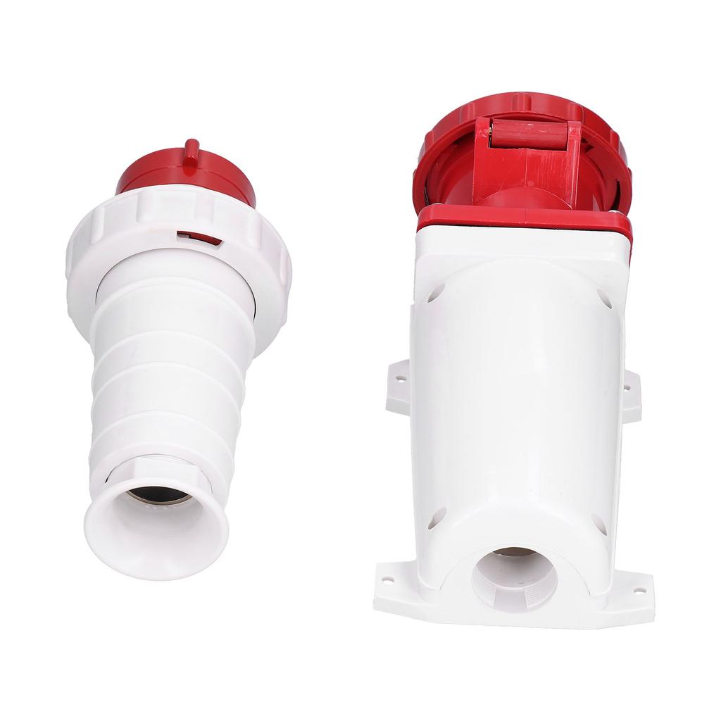 Conjunto de conectores de tomada industrial IP67 à prova d'água 3 fases de energia 4 pinos 63A 3P+E 380415V