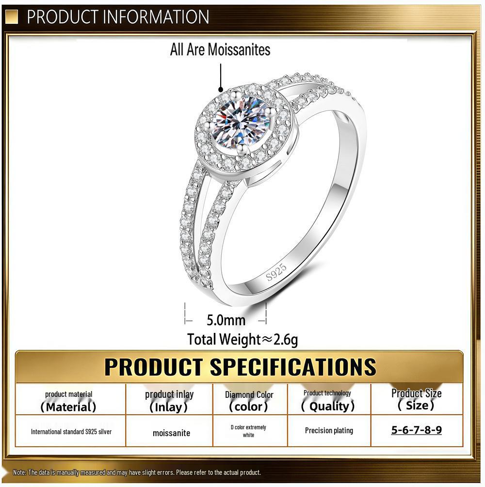 S925 Sterling Silver Moissanite Shining Planet Women's Ring