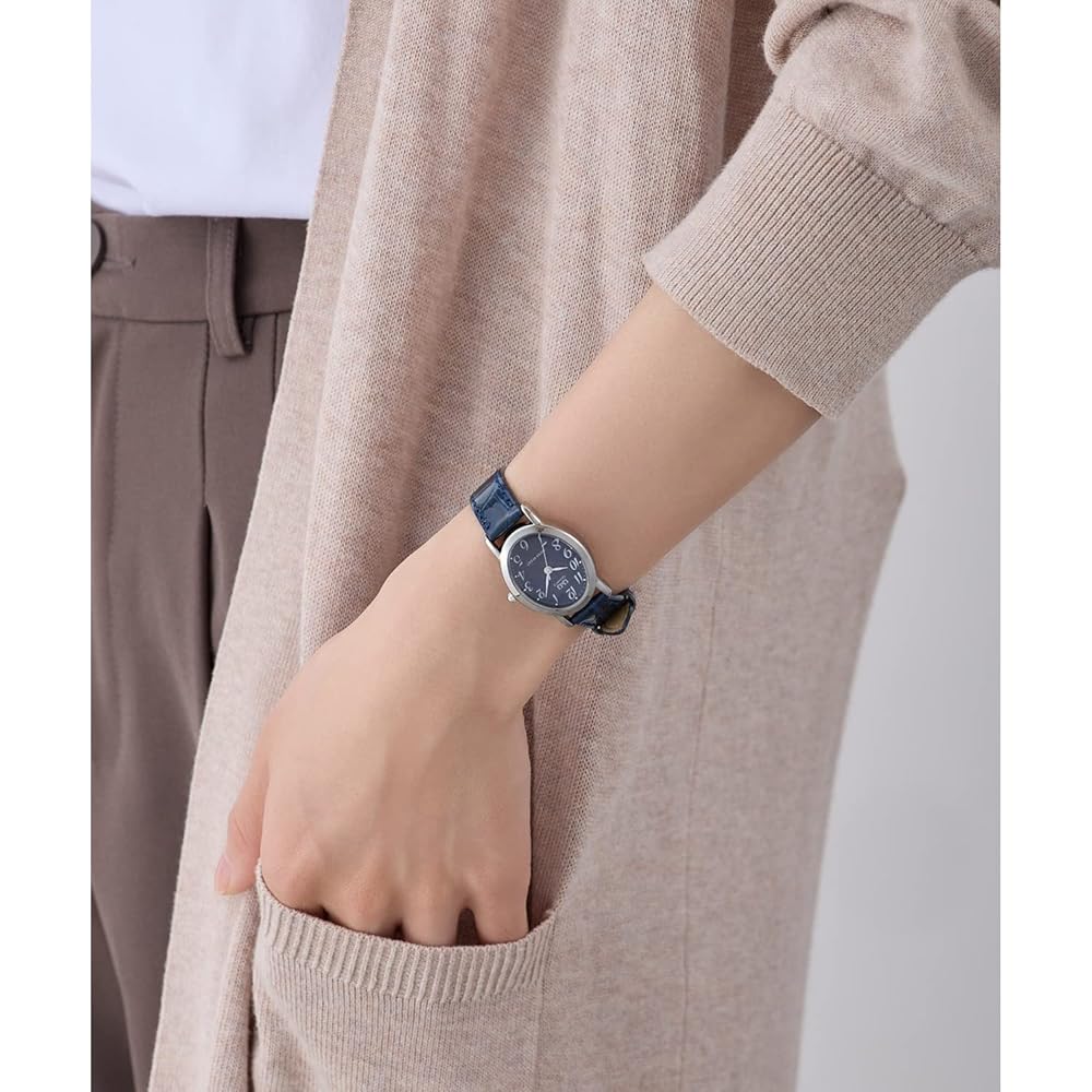 Citizen Q&Q Analog Waterproof Watch Leather Strap VZ89-305 Women's Navy