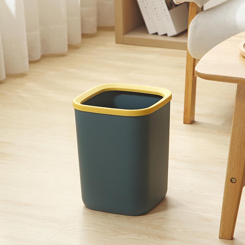 Garbage Container Pressing Ring Square Plastic Large Capacity Simple Design Trash Can for Restroom