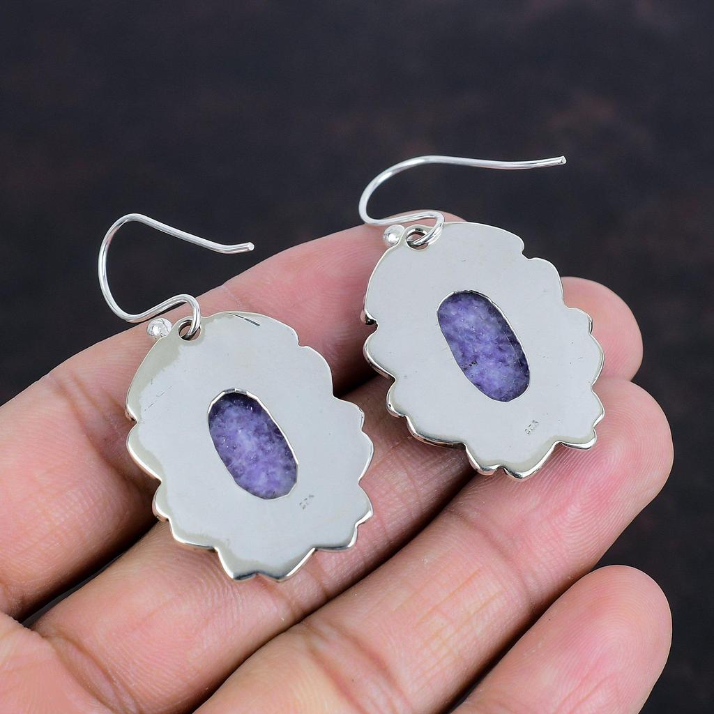 Lepidolite Earrings Gemstone Earring 925 Sterling Silver Earring Handmade Jewelry Very Pretty Dangle Earrings Gifts For Her Wedding Jewelry