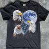 Eagle Moon T-Shirt, Patriotic Wildlife Graphic Tee, Nature Lover Shirt