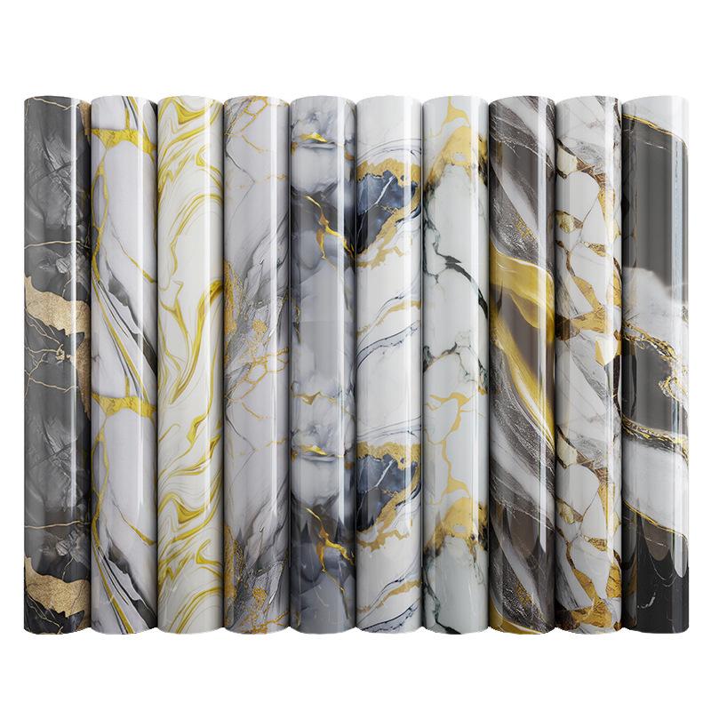 Tezgahlar ve Ocak Üstleri için Kalınlaştırılmış Su Geçirmez Yağa Dayanıklı Kendinden Yapışkanlı Mermer Mutfak Çıkartmaları