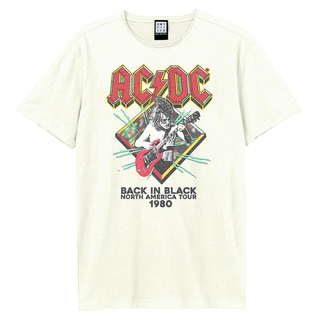 Amplified Unisex Adult North America Tour 80 AC/DC Vintage T-Shirt
