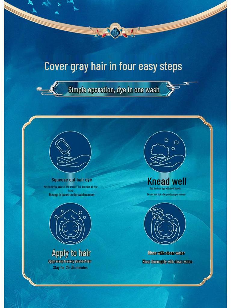 Plant-Based Gray Hair Dye Cream - No Damage, No Peroxide or Ammonia