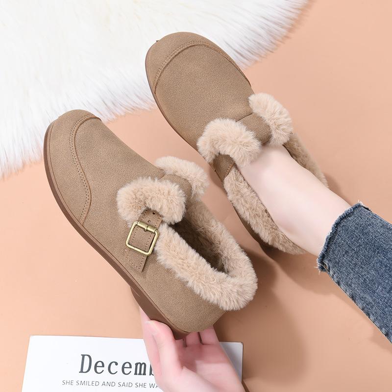 Women's Winter Anti Slip Cold Proof Warm And Thick Cotton Shoes With Added