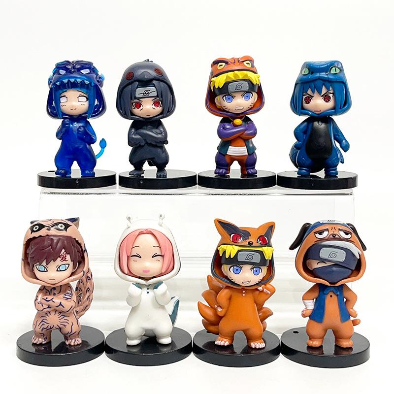 Trendy Clothing NARUTO Action Figure 8pcs/set Kyuubi Naruto Shuukaku Gaara Sakura  Sasuke Utachi Kakashi Hinata Q Version Model