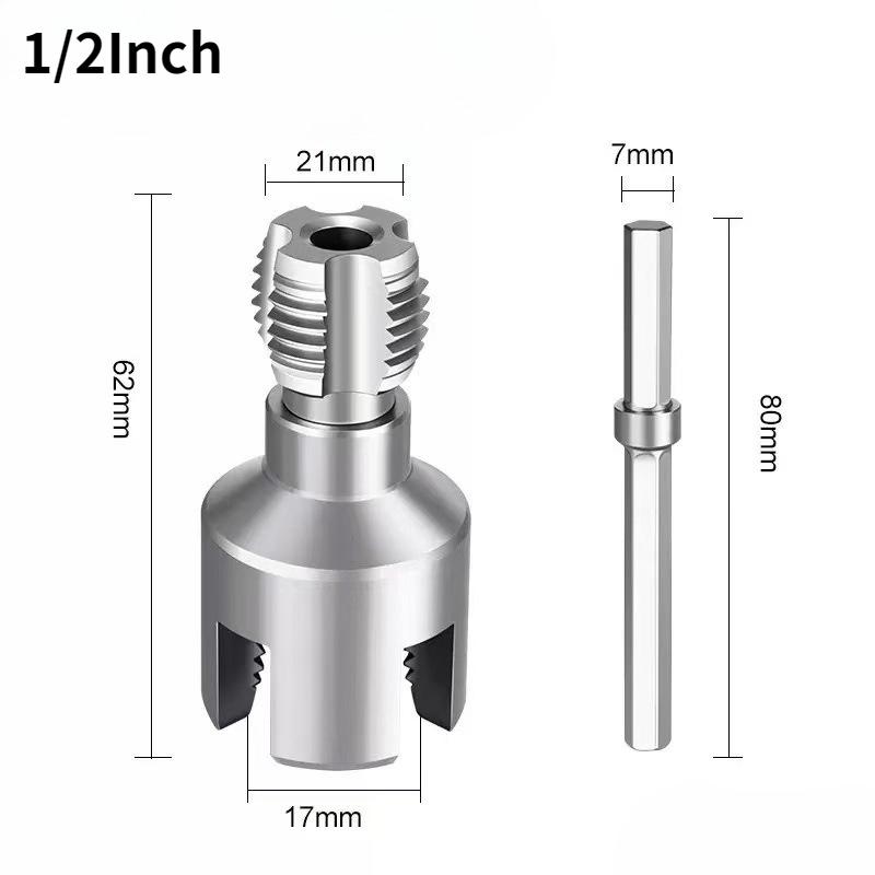 Utensile per Taglio Filettatura Tubi Metallici per Tubi in PVC con Design a Doppia Funzione e Testine Filettatrici