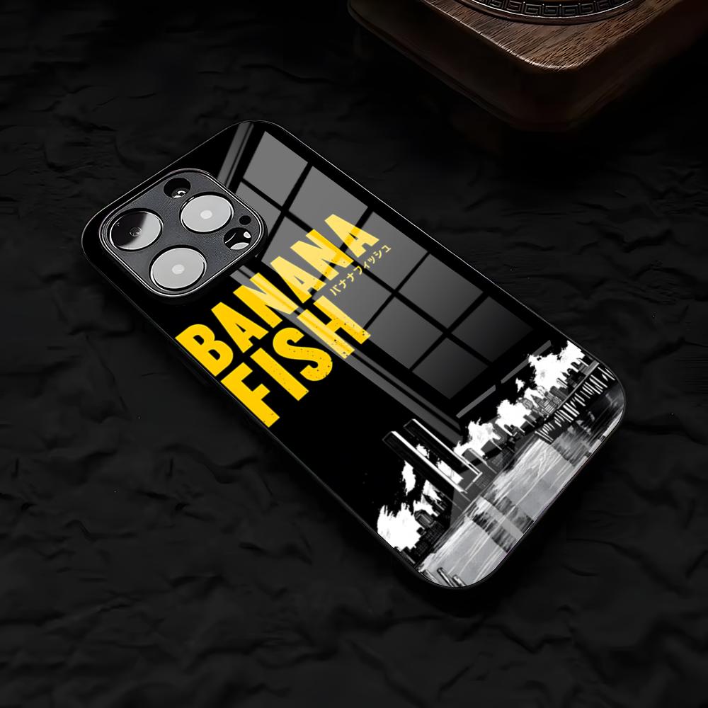 Classic Anime BANANA FISH Phone Case For IPhone 17 Air 16 E Pro Max 15 14 13 Mini 12 Pro 11 Max Plus Black Glass Cover