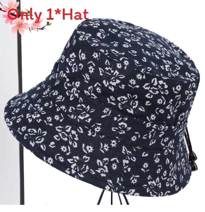Elderly Women Sun Hat With Adjustable Brim For Spring Fall Sun Protection Cotton Fabric