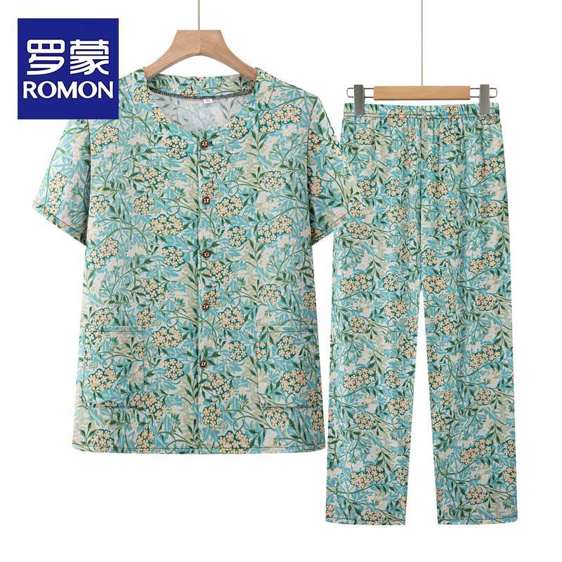 ROMON Elderly Women s Floral Summer Pajama Set XL