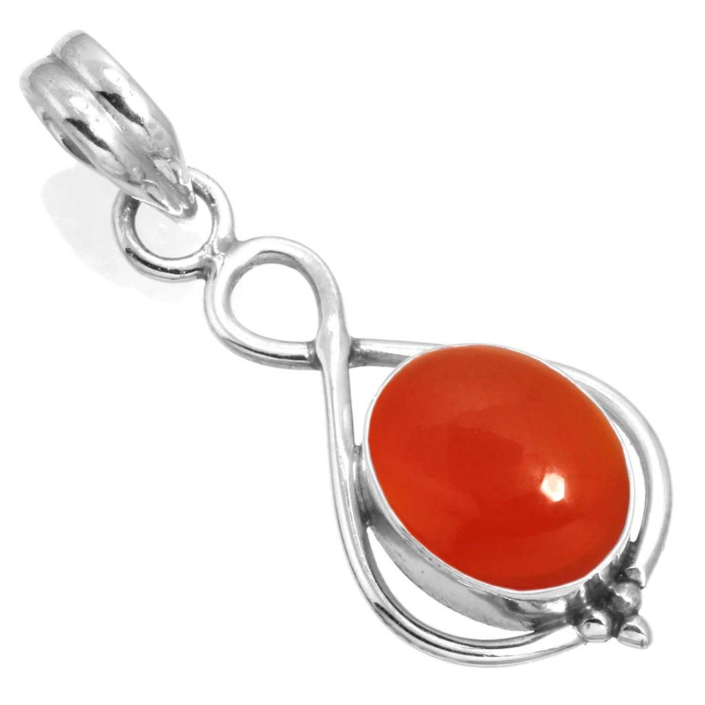 925 Sterling Silver Pendant Women Handmade Jewelry Valentine's Day Gift Amber Amethyst Black Onyx Carnelian Garnet Quartz Green Onyx Gold Stone