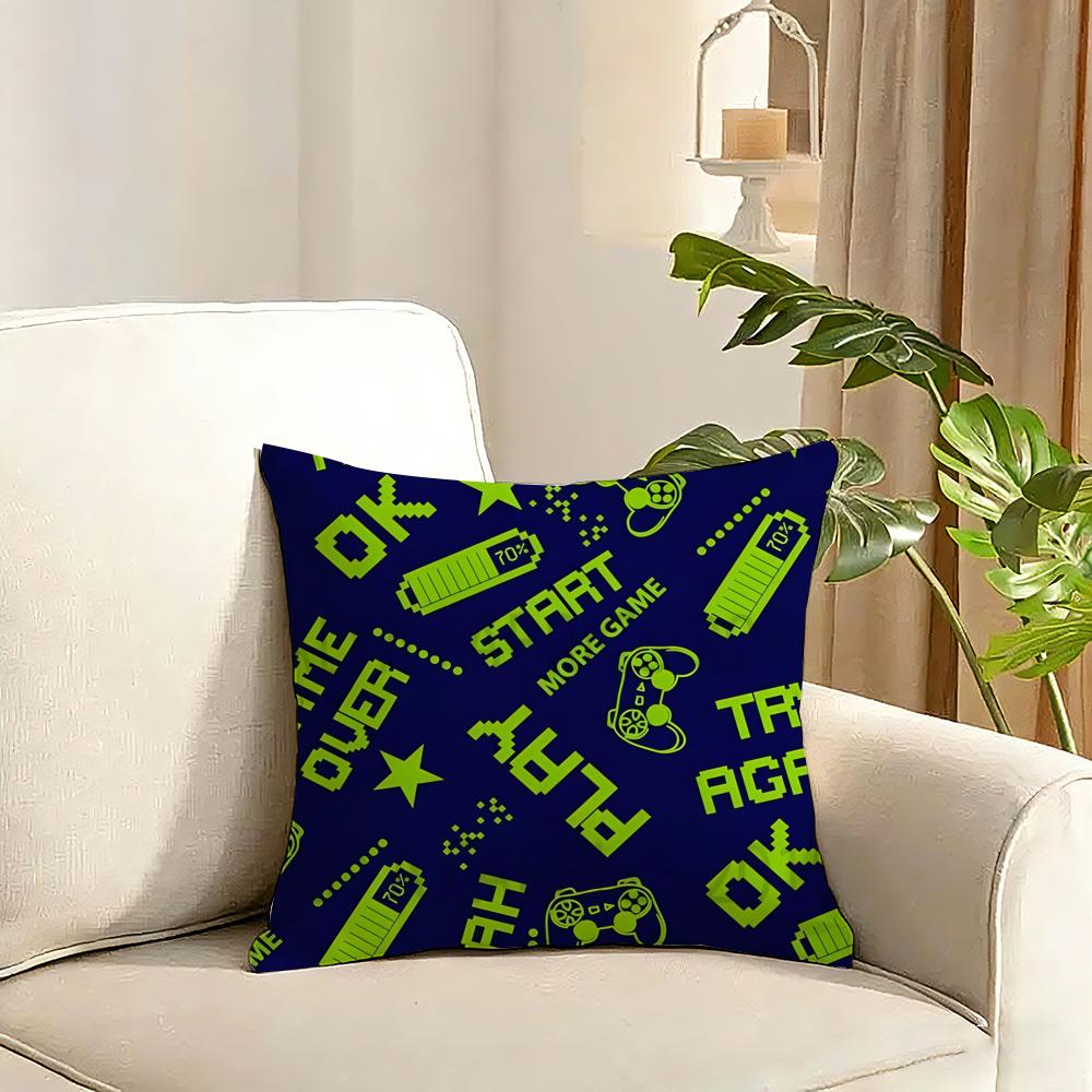 Game Handle Cushion Cover Reversible Plush Pillow Cover Soft Fluffy Home Decor for Sofa Bedroom