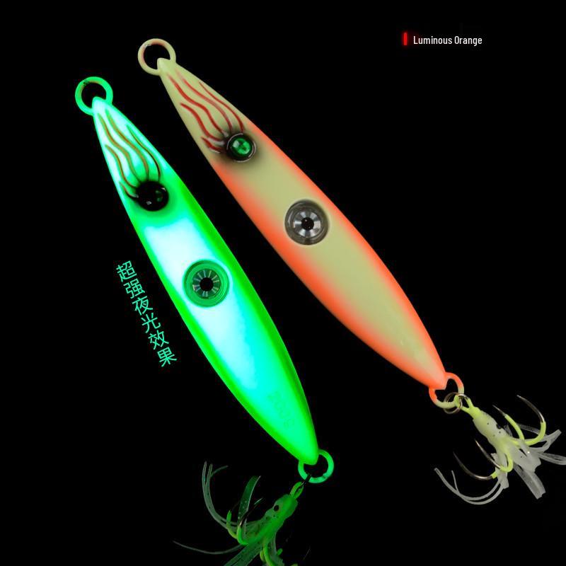 Super Bright Luminous Iron Plate Fishing Knife with Fish-Attracting Light for Overnight Sea Fishing