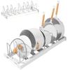 6 Dividers Retractable Pot Rack Telescopic Pan Holder Kitchen Accessories Dishes Organizer  Cabinet