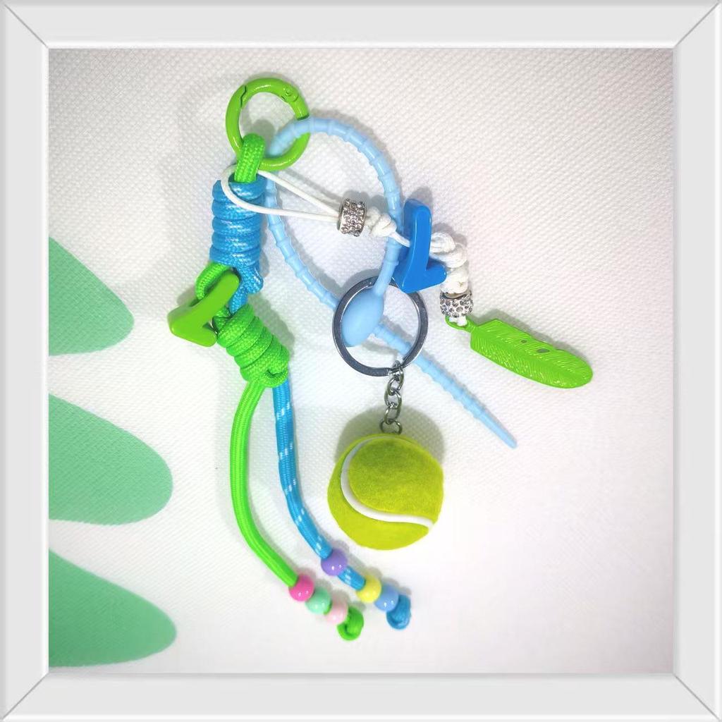 2026miu Series CR7 Style Baseball Keychain: Handmade Woven Lanyard Bag Pendant.