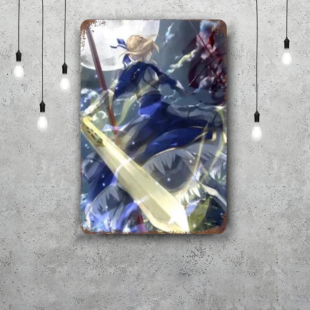 saga fate anime Classic Poster Rusty Metal Plaque Retro Decorative Plate Bar Man Cave Garage Club Metal Sign Wall Decoration