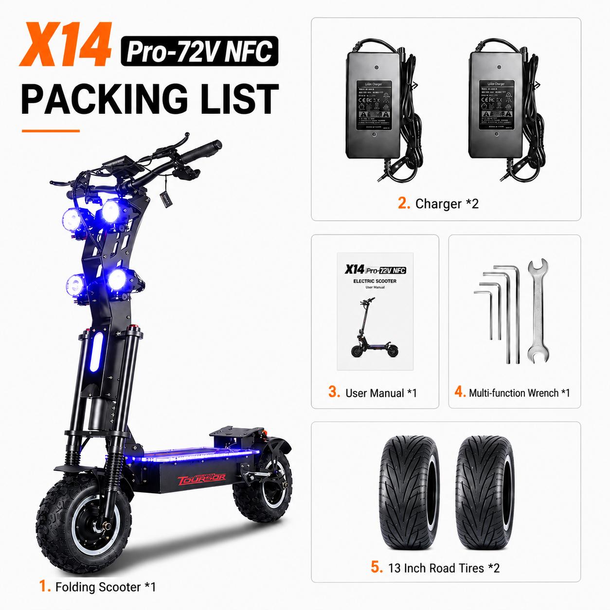 TOURSOR X14 Pro Foldable Adult Electric