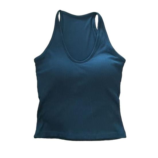 

Women s V Neck Halter Padded Tank Tops Ribbed Double Lined Sleeveless Basic Shirts with Built in Bra Summer Sexy Going Out Tops синий