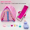 9 Peças Barraca Cadeira de Praia Acessórios de Viagem Casa de Brincar Fashion Jogo Divertido de Acampamento Acessórios para Bonecas Brinquedos para Crianças Presente de Natal