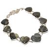 Natural Dot Rutile Necklace 18" Adjustable Chain Silver Tone Heart Gemstone Gift