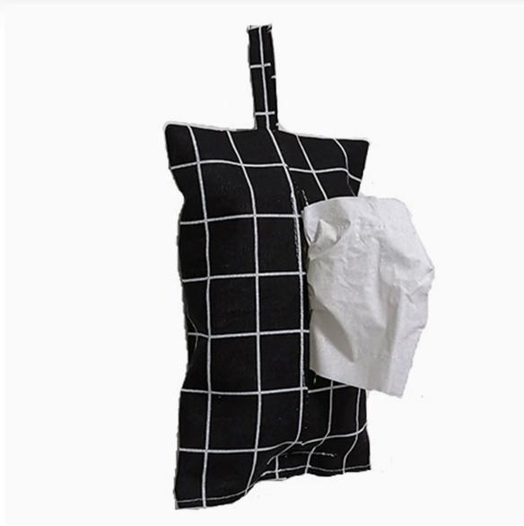 

Creative Wall Mounted Cotton Tissue Bag Eco-Friendly Car Paper Drawer Home Decor Hanging Organizer Space-Saving Wall & Car Organ чёрный