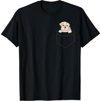 Cute British Bulldog In The Pocket Love English Bulldogs Men Women Girls Kids T-Shirt
