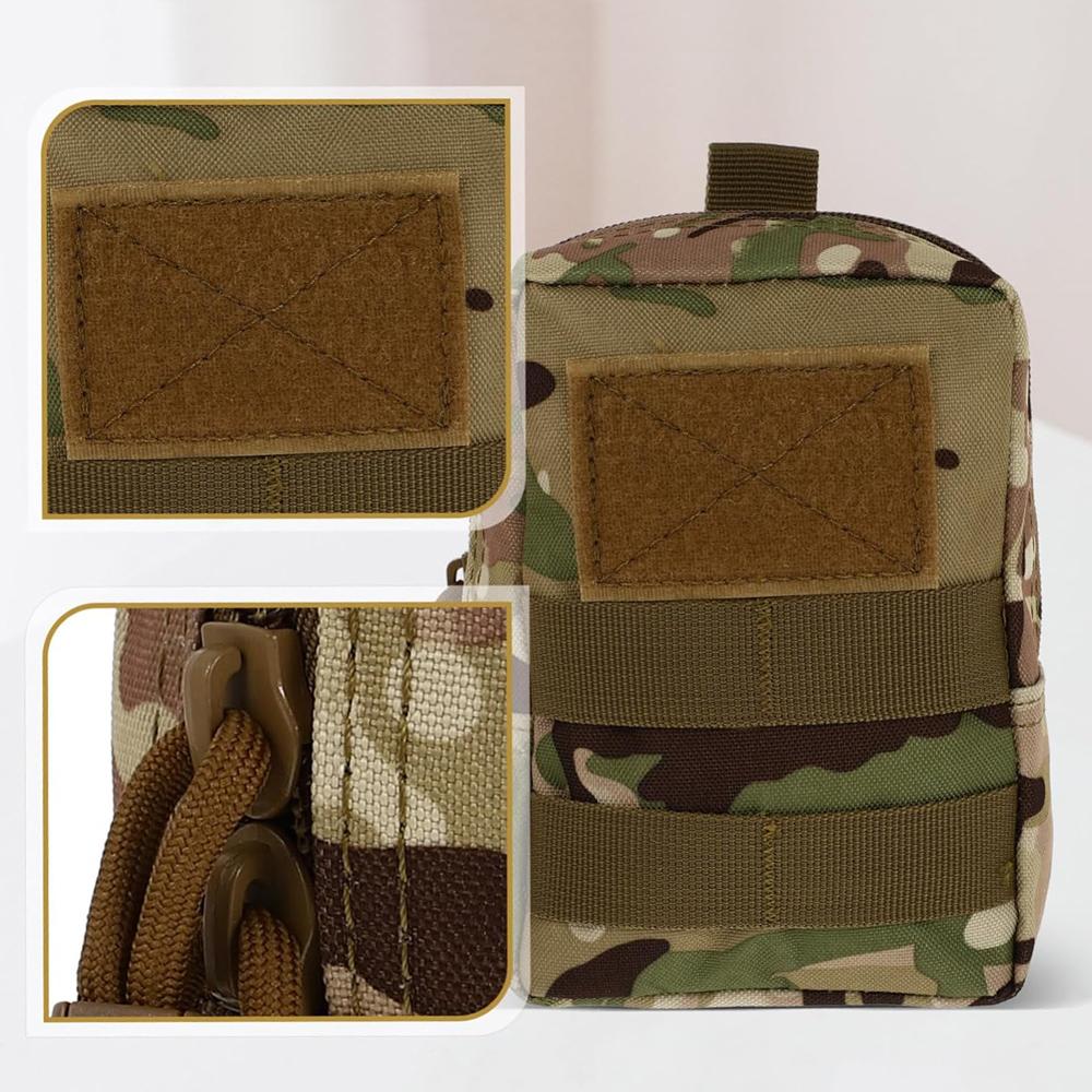 Tactical MOLLE Pouch Utility EDC Belt Waist Bag Military Vest Backpack Attachment Gear Heavy Duty Nylon Medical Gadget Organizer 1-Pack