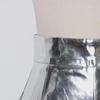 2025 Summer High Waist Zippered Pleated Silver PU Shorts for Women