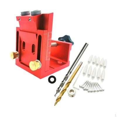 Pocket Hole Jig Set Metal Drill Woodworking 15 Degree Aluminum Alloy for Carpentry Construction