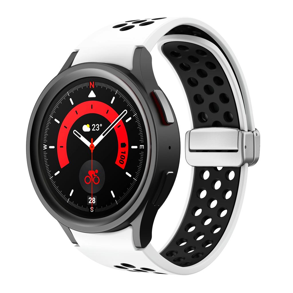 Magnetic Silicone Band for Samsung Galaxy Watch 6 Classic 43 47mm 4 42 46mm 5 Pro 45mm No Gaps Loop Strap for 4/5/6 40 44mm Belt