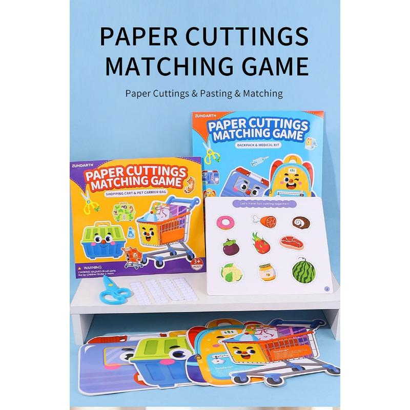 Kids Early Educational Diy Paper Cutting Matching Quiet Book Puzzle Toy For Children