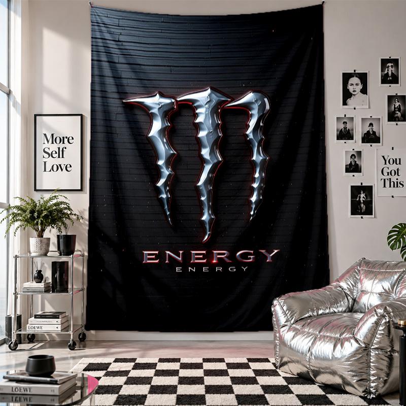 Wall TapestryMonster Energy Art Hanging Cloth Decorative Background Cover for Room Decoration