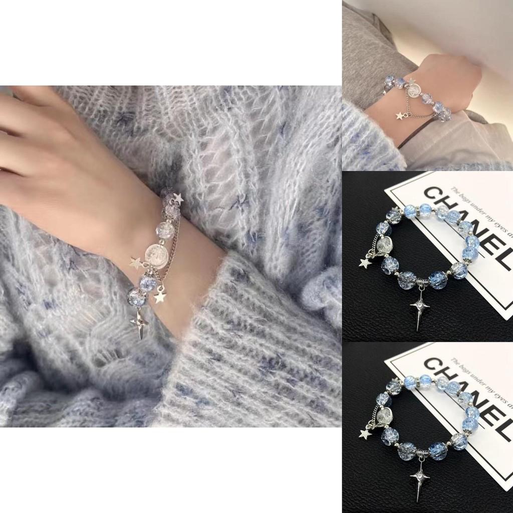 Deep New Arrival Sea Gradient Glass Bead Bracelet For Women Chic Trendy And