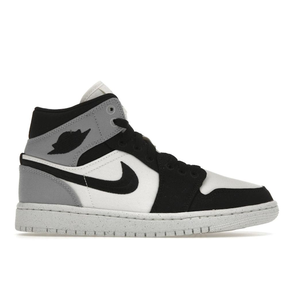 Air Jordan 1 Mid SE Light Steel Grey Canvas Women Sneakers Sail Black DV0427-100