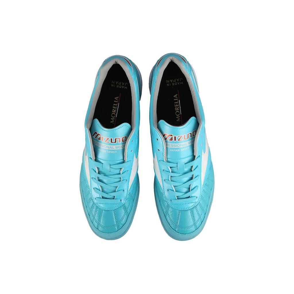 Mizuno Morelia M8 High-End TF (Gummistollen) Känguruleder Stoßdämpfend Rutschfest Langlebig Fußballschuhe Herren Fußballschuhe Grau Weiß Q1GB230025