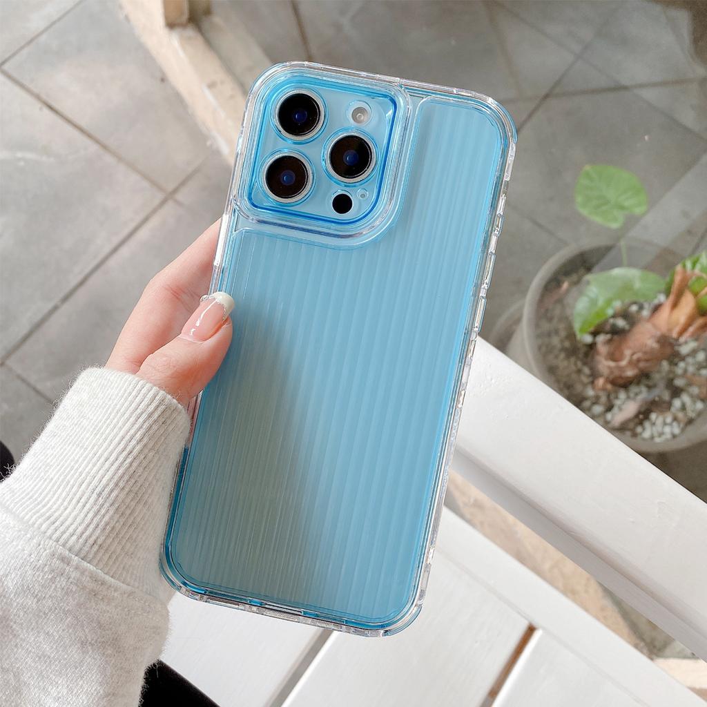 Für Apple Handy-Schutzhülle, Niedliche dreidimensionale 3D-gestreifte Wellen-Handyhülle, Modisch und transparent