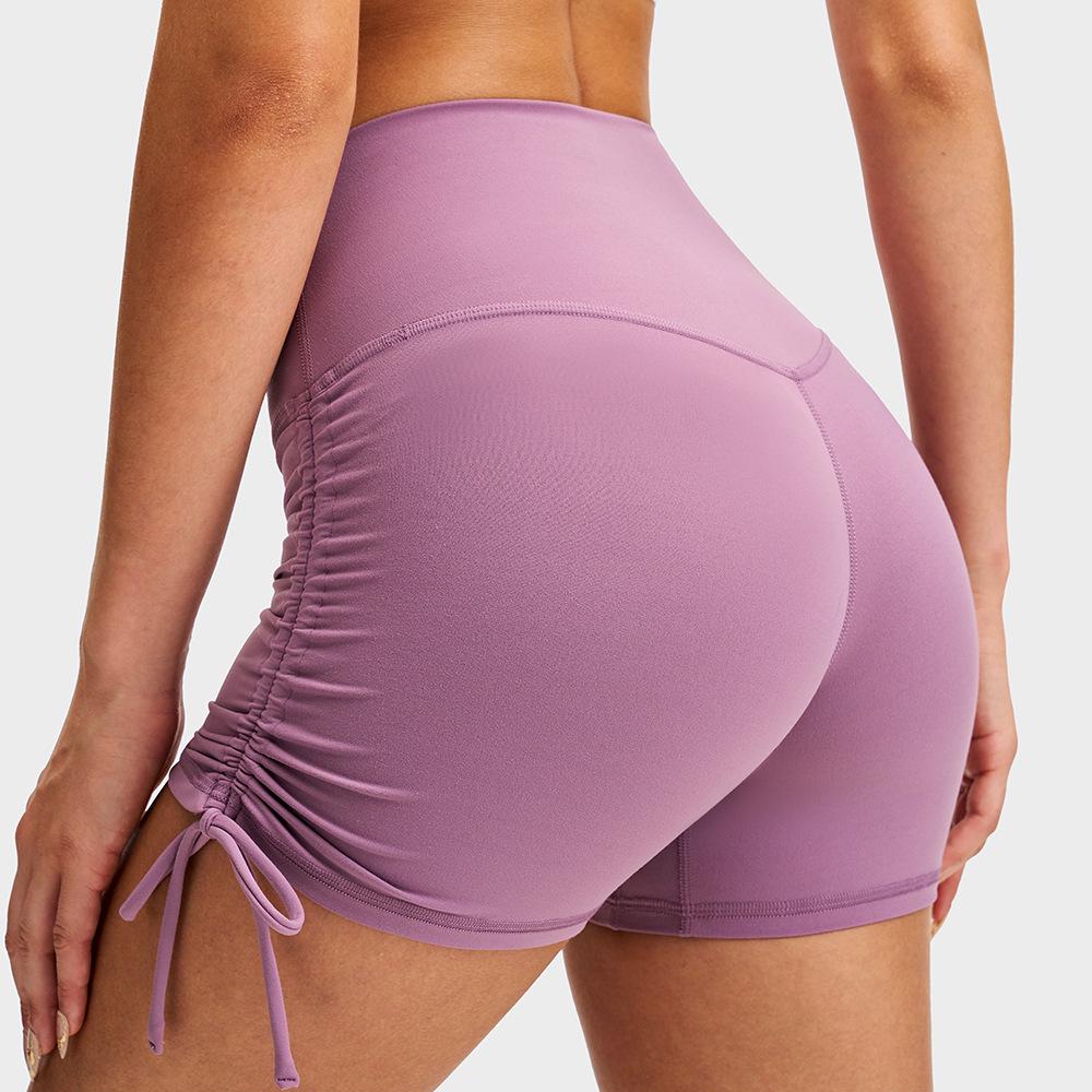 

Women s High-Waist Quick-Dry Yoga & Cycling Shorts - Butt-Lifting, Three-Quarter Length, Tight Fit M лаванды фиолетового