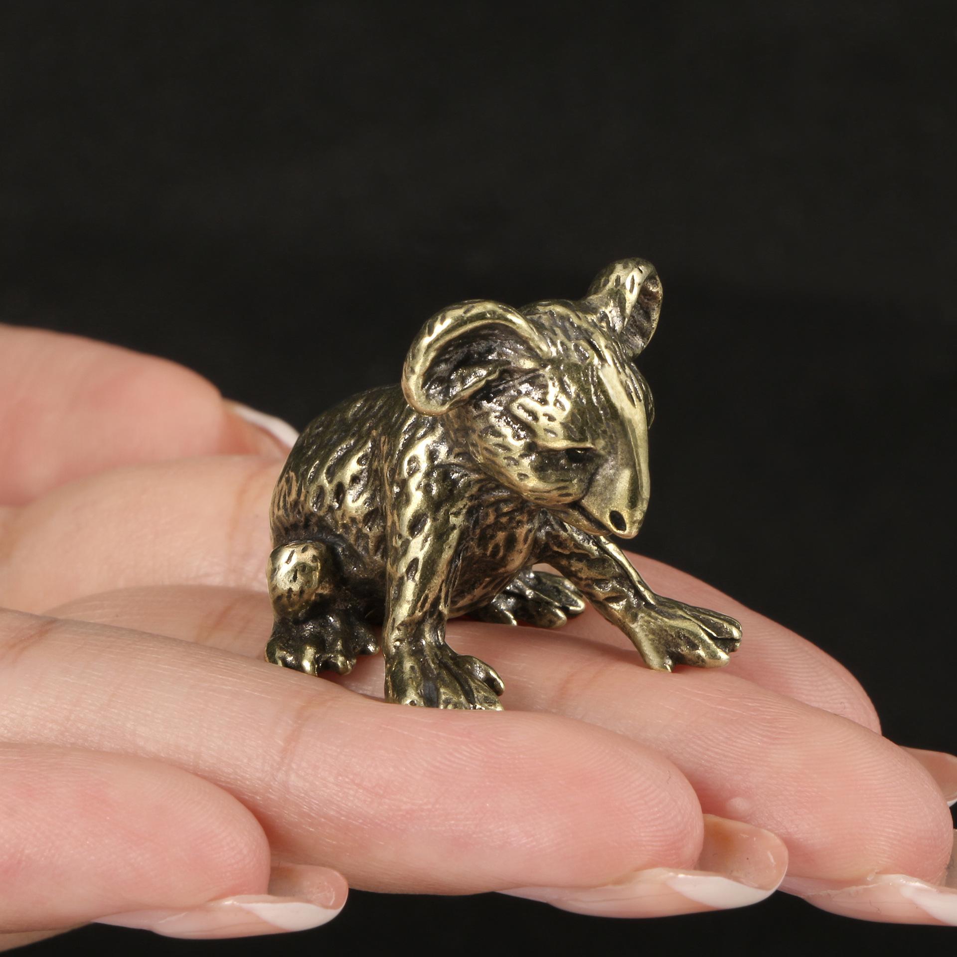 

Brass Koala Cute Miniature Ornaments Vintage Table Tea Pet Statue Office Home Desktop Decoration Animal Collection Gifts