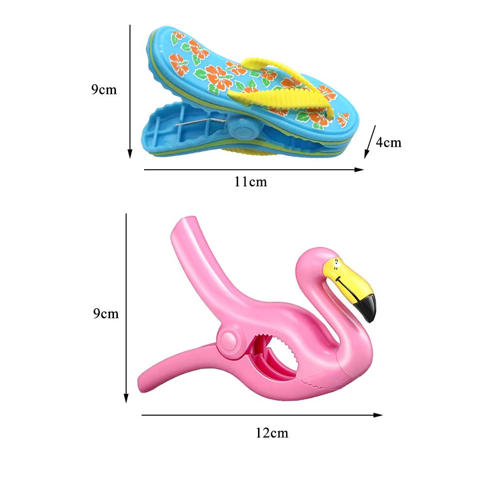 Klipy na plážové ručníky na terasu a k bazénu zahrnují sluneční brýle Flamingo Dolphin Slipper