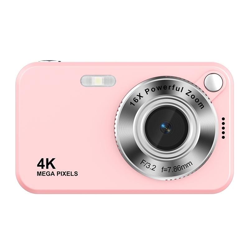 4K 64MP CCD Digital Camera 2.4" Screen 16X Zoom Compact Retro Camera with LED Flash Autofocus Portable Vlogging Camera for Campus/Travel/selfie