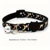 Glow-in-dark Breakaway Cat Collar with Moon Star Pattern, Adjustable Cat Necklace with Safety Buckle