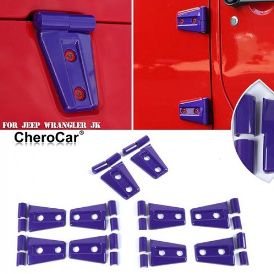 For JK 2007-2018 Jeep Wrangler Door Hinge Cover & Hood Hinge Trim Sticker Purple