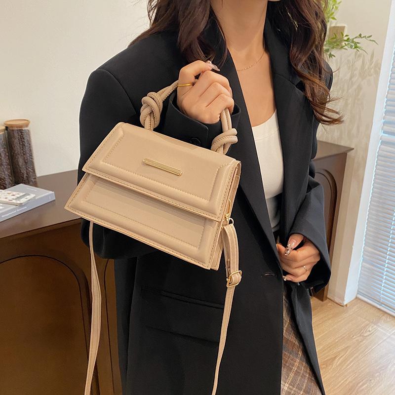 Small Bag Women's Handbag New Simple Messenger Bag Solid Color Small Fresh Foreign Texture Commuting Shoulder Small Square Bag