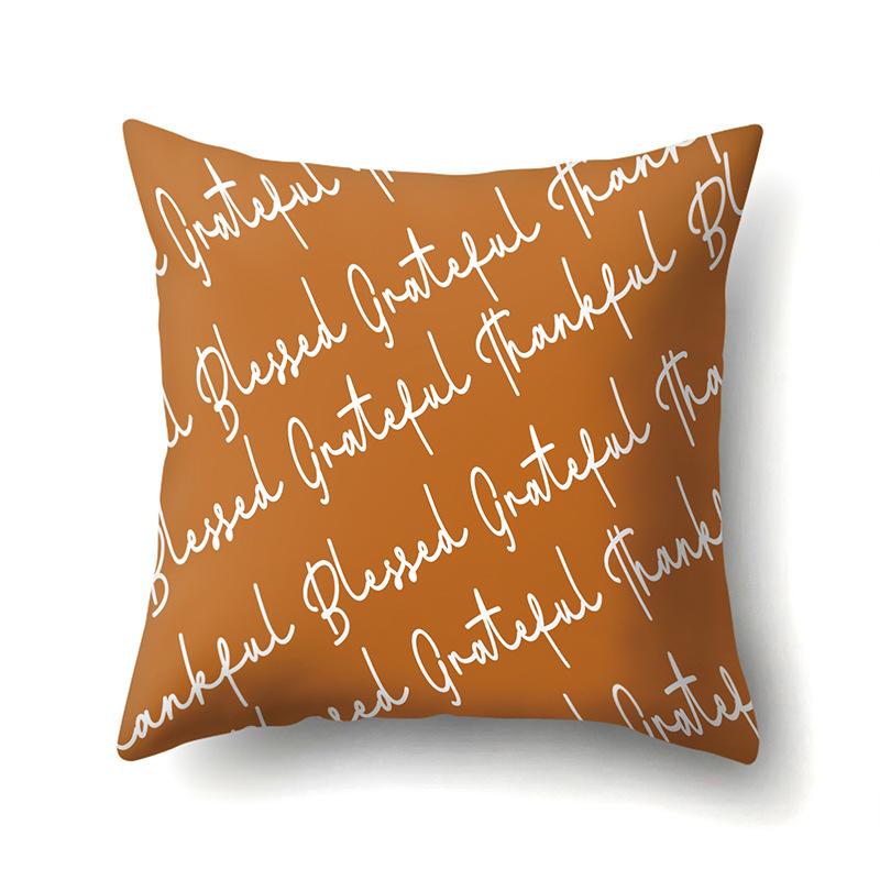 Thanksgiving Pillowcase Blessing Maple Leaf Pumpkin Sofa Cushion Cover Office Home Living Room Pillowcase